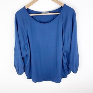 Vince Cobalt Blue Silk 3/4 Sleeve Blouse Size Small